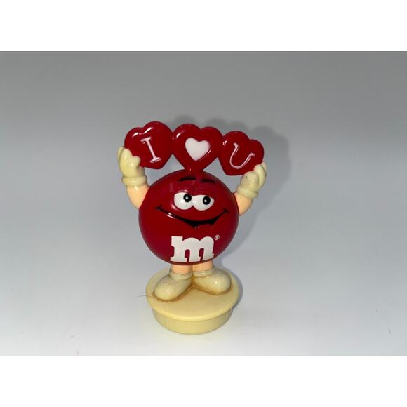 Vintage M&M Valentine's Day Red M & M I love you Heart Cake Topper cupcake OMG - Picture 6 of 9
